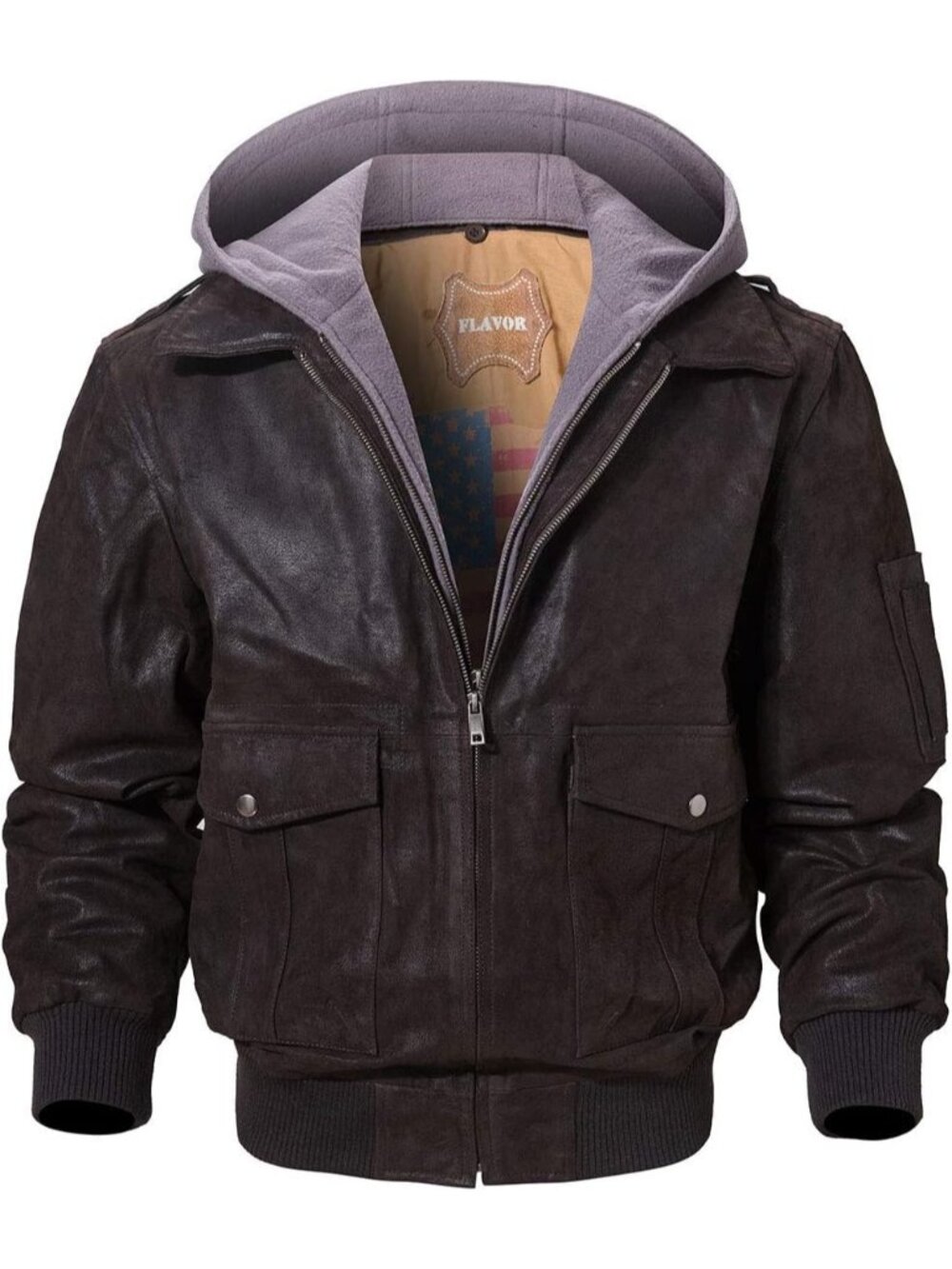 Men's Black Leather Flight Bomber Jacket Air Force Aviator